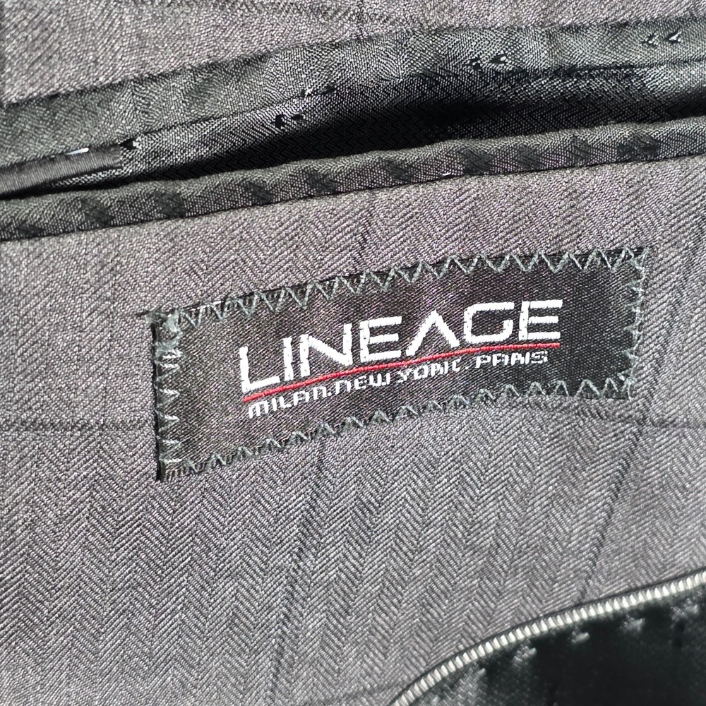 Lineage Performance Mens Sport Coat Blazer Premium Gray Plaid Herringbone 44L - Picture 15 of 16